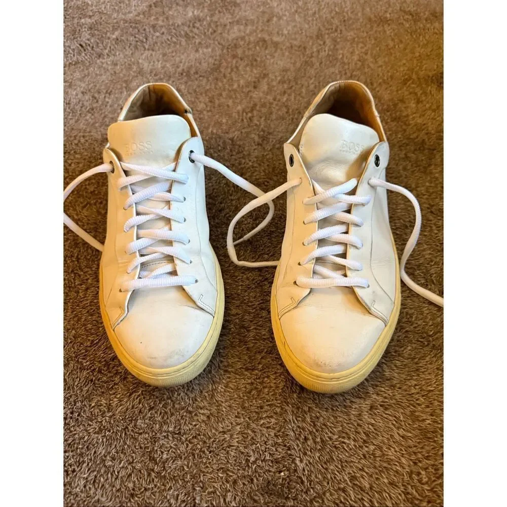 Hugo Boss Mirage Sneaker White Calfskin Leather SZ 42 US 8.5